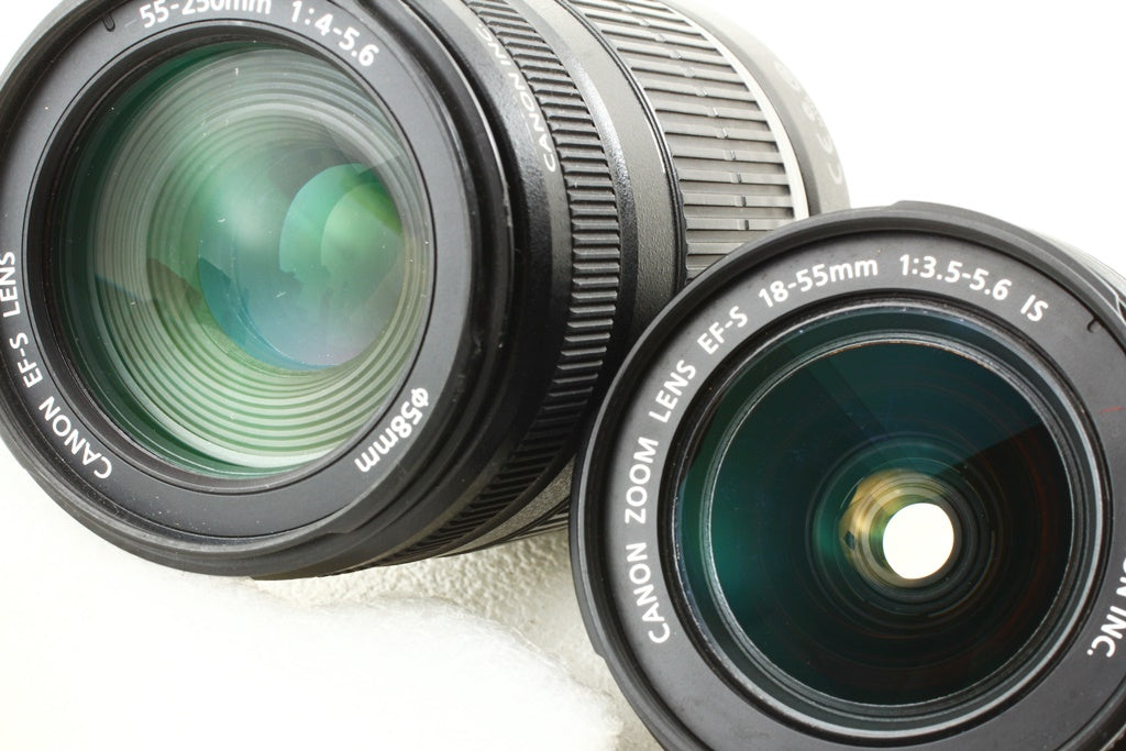 極上品◆Canon EF-S 18-55/3.5-5.6 IS EF-S 55-250/4-5.6 IS