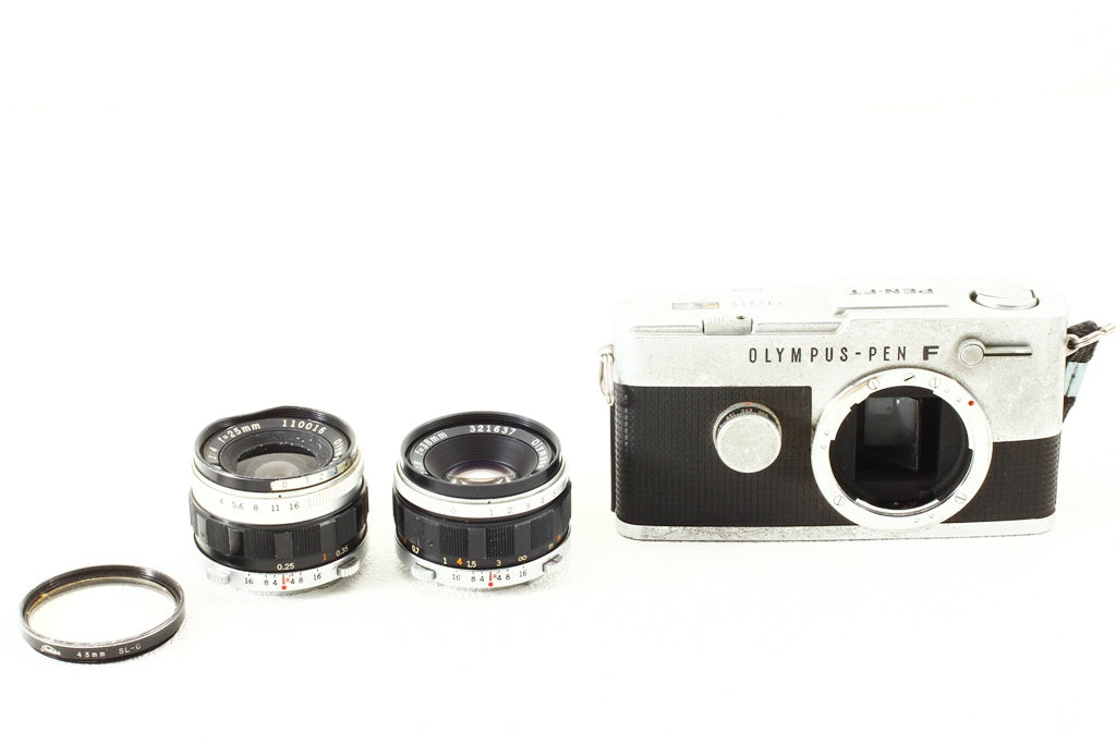 ジャンク品◆OLYMPUS PEN-FT F.ZUIKO Auto-S 38/1.8 E.ZUIKO auto-w 25/4