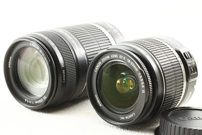 極上品◆Canon EF-S 18-55/3.5-5.6 IS EF-S 55-250/4-5.6 IS