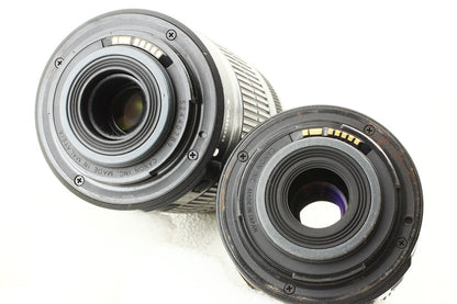 極上品◆Canon EF-S 18-55/3.5-5.6 IS EF-S 55-250/4-5.6 IS