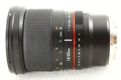 極上品◆SAMYANG 20mm F1.8 ED UMC AS Sony E