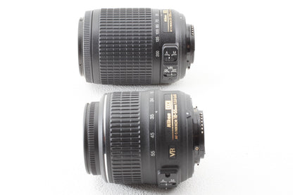 外観美品◆Nikon AF-S 18-55/3.5-5.6G VR AF-S 55-200/4-5.6G VR