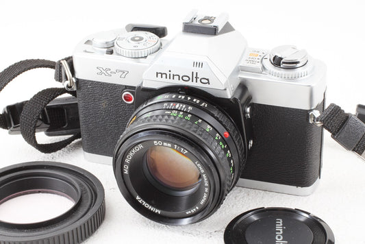 ジャンク品◆Minolta X-7 シルバー MD ROKKOR 50/1.7