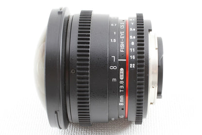 未使用品◆SAMYANG VDSLR 8mm T3.8 Fish-eye CS II Nikon