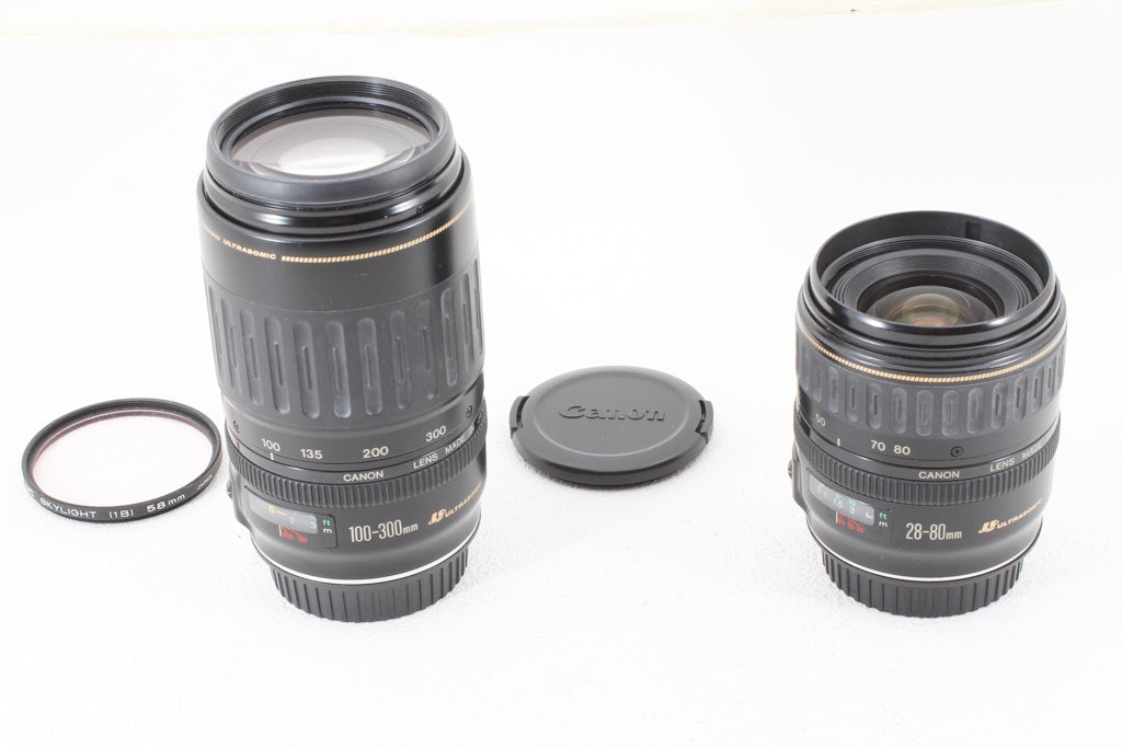 美品◆Canon EF 28-80/3.5-5.6 USM EF 100-300/4.5-5.6 USM